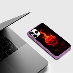 Чехол iPhone 11 Pro матовый Flaming rose, цвет: 3D-фиолетовый — фото 2