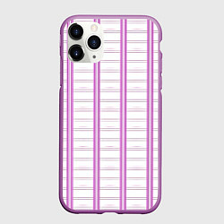 Чехол iPhone 11 Pro матовый Color white cage pink line, цвет: 3D-фиолетовый
