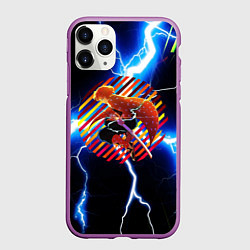 Чехол iPhone 11 Pro матовый Anime Demon Slayer Zenitsu, цвет: 3D-фиолетовый