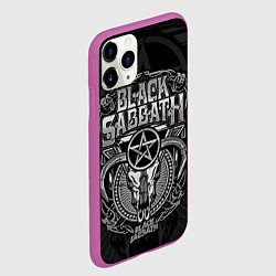 Чехол iPhone 11 Pro матовый Black Sabbath - goat skull, цвет: 3D-фиолетовый — фото 2
