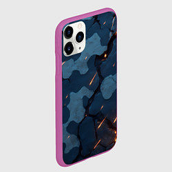 Чехол iPhone 11 Pro матовый Камуфляжные плиты текстура, цвет: 3D-фиолетовый — фото 2