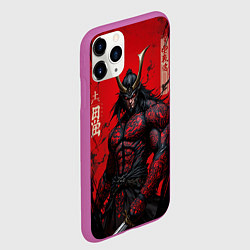 Чехол iPhone 11 Pro матовый Oni воин самурай, цвет: 3D-фиолетовый — фото 2