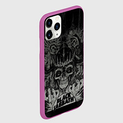 Чехол iPhone 11 Pro матовый Black Sabbath death skull, цвет: 3D-фиолетовый — фото 2