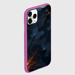 Чехол iPhone 11 Pro матовый Камуфляжная текстура с дырами, цвет: 3D-фиолетовый — фото 2