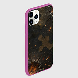 Чехол iPhone 11 Pro матовый Камуфляж со следами от пуль, цвет: 3D-фиолетовый — фото 2