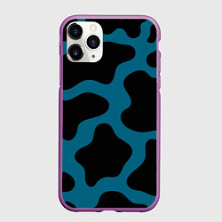 Чехол iPhone 11 Pro матовый Синяя коровья расцветка, цвет: 3D-фиолетовый