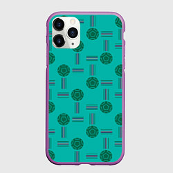 Чехол iPhone 11 Pro матовый Мячи и полосы, цвет: 3D-фиолетовый