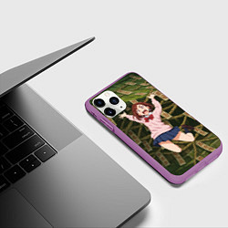 Чехол iPhone 11 Pro матовый Сиратори Айра испуганная в полете, цвет: 3D-фиолетовый — фото 2