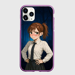 Чехол iPhone 11 Pro матовый Сиратори Айра школьница, цвет: 3D-фиолетовый