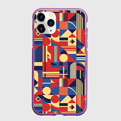 Чехол iPhone 11 Pro матовый Геометрический карнавал, цвет: 3D-фиолетовый
