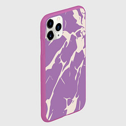 Чехол iPhone 11 Pro матовый Разломы на лиловом, цвет: 3D-фиолетовый — фото 2