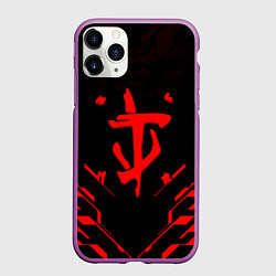 Чехол iPhone 11 Pro матовый Doom geometry red steel, цвет: 3D-фиолетовый