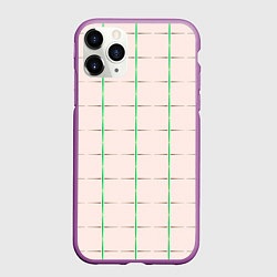 Чехол iPhone 11 Pro матовый Color white stripes, цвет: 3D-фиолетовый