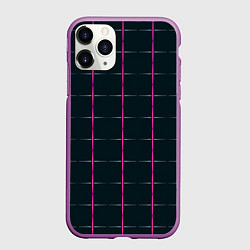 Чехол iPhone 11 Pro матовый Color black stripes, цвет: 3D-фиолетовый