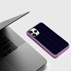 Чехол iPhone 11 Pro матовый Color dark blue red crosses, цвет: 3D-фиолетовый — фото 2