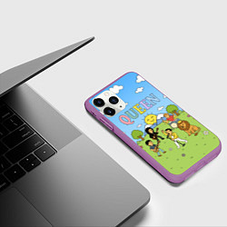 Чехол iPhone 11 Pro матовый Queen мультяшный стиль на поляне, цвет: 3D-фиолетовый — фото 2