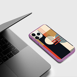 Чехол iPhone 11 Pro матовый Баухаус - текстура, цвет: 3D-фиолетовый — фото 2