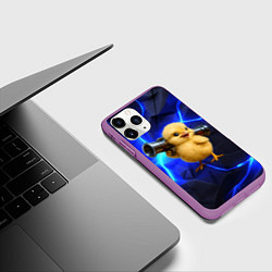 Чехол iPhone 11 Pro матовый Цыпленок с базукой, цвет: 3D-фиолетовый — фото 2