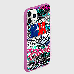 Чехол iPhone 11 Pro матовый NBA надписи текстура, цвет: 3D-фиолетовый — фото 2