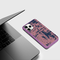 Чехол iPhone 11 Pro матовый Текстура с потертостями сине-розовая, цвет: 3D-фиолетовый — фото 2