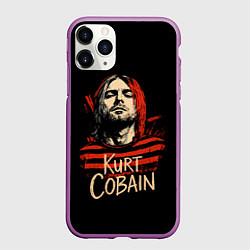 Чехол iPhone 11 Pro матовый Курт Кобейн, Нирвана, цвет: 3D-фиолетовый