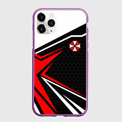 Чехол iPhone 11 Pro матовый Umbrella - red uniform, цвет: 3D-фиолетовый