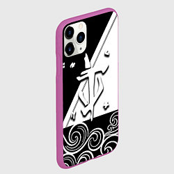 Чехол iPhone 11 Pro матовый Doom стильная геометрия, цвет: 3D-фиолетовый — фото 2