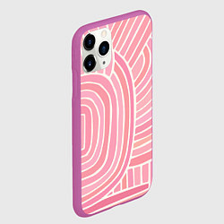 Чехол iPhone 11 Pro матовый Абстрактный узор розовый, цвет: 3D-фиолетовый — фото 2