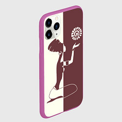 Чехол iPhone 11 Pro матовый Силуэт африканки, цвет: 3D-фиолетовый — фото 2