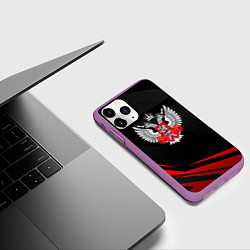 Чехол iPhone 11 Pro матовый Федерация бокса - красный спорт, цвет: 3D-фиолетовый — фото 2