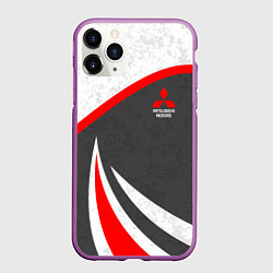 Чехол iPhone 11 Pro матовый Mitsubishi - красный и серый, цвет: 3D-фиолетовый