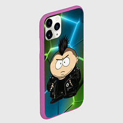 Чехол iPhone 11 Pro матовый Эрик Картман - недовольный панк, цвет: 3D-фиолетовый — фото 2