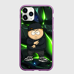 Чехол iPhone 11 Pro матовый Эрик Картман в худи и кроссовках, цвет: 3D-фиолетовый