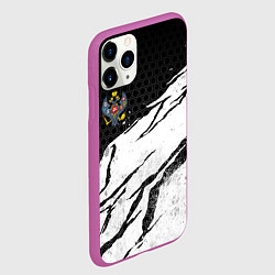 Чехол iPhone 11 Pro матовый Российская империя - потертости, цвет: 3D-фиолетовый — фото 2