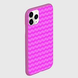 Чехол iPhone 11 Pro матовый Неоновый малиновый узор арт деко, цвет: 3D-фиолетовый — фото 2