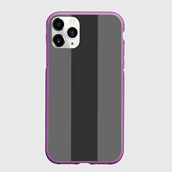 Чехол iPhone 11 Pro матовый Color black and grey, цвет: 3D-фиолетовый