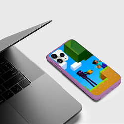 Чехол iPhone 11 Pro матовый Эндермен помогает героям, цвет: 3D-фиолетовый — фото 2