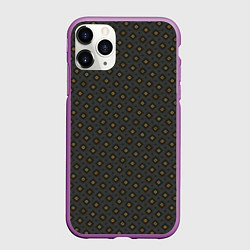 Чехол iPhone 11 Pro матовый Ромбы на сером, цвет: 3D-фиолетовый