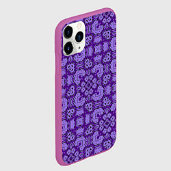 Чехол iPhone 11 Pro матовый Фиолетовый узор, цвет: 3D-фиолетовый — фото 2