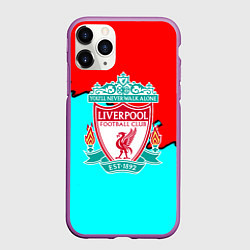 Чехол iPhone 11 Pro матовый Liverpool краски текстура штрихи, цвет: 3D-фиолетовый