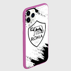 Чехол iPhone 11 Pro матовый ROMA черно белые штрихи, цвет: 3D-фиолетовый — фото 2