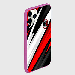Чехол iPhone 11 Pro матовый ФК Милан - абстракция, цвет: 3D-фиолетовый — фото 2