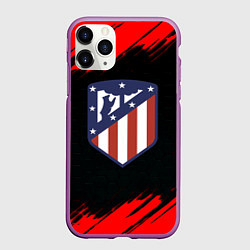 Чехол iPhone 11 Pro матовый Атлетико Мадрид красные краски, цвет: 3D-фиолетовый