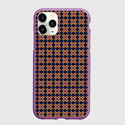 Чехол iPhone 11 Pro матовый Паттерн с крестиками, цвет: 3D-фиолетовый