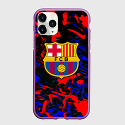 Чехол iPhone 11 Pro матовый Барселона абстрактные краски, цвет: 3D-фиолетовый