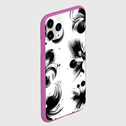 Чехол iPhone 11 Pro матовый Чёрно-белая абстракция нейроарт, цвет: 3D-фиолетовый — фото 2