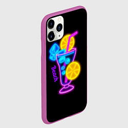 Чехол iPhone 11 Pro матовый Night beach, цвет: 3D-фиолетовый — фото 2