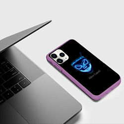 Чехол iPhone 11 Pro матовый Neon skull cocktail, цвет: 3D-фиолетовый — фото 2