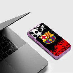 Чехол iPhone 11 Pro матовый Barcelona красно белые краски, цвет: 3D-фиолетовый — фото 2