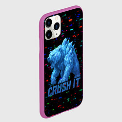 Чехол iPhone 11 Pro матовый Медведь из кристаллов, цвет: 3D-фиолетовый — фото 2
